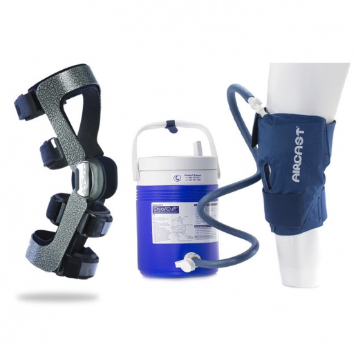 Donjoy Armor Knee Support and Aircast Cryo/Cuff Cooler Knee Replacement Bundle