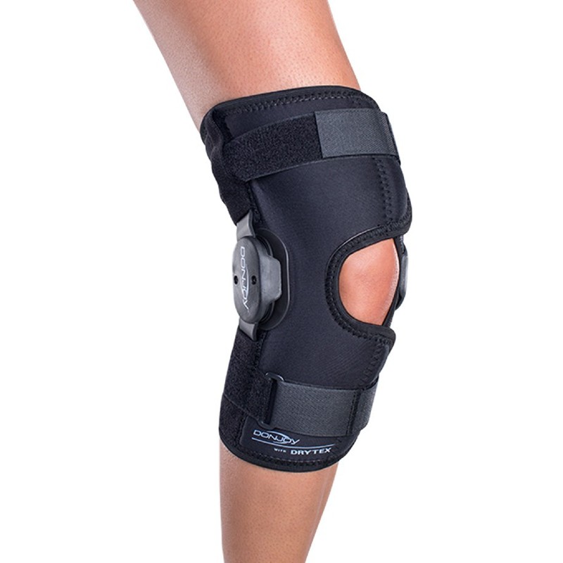 Deluxe Hinged Knee Brace With Compression Wrap & Open Patella - Adjustable For Pain Support